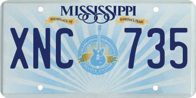 MS license plate XNC735
