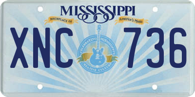MS license plate XNC736