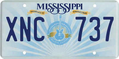 MS license plate XNC737