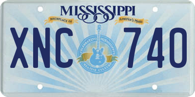 MS license plate XNC740