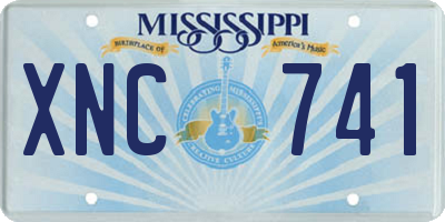MS license plate XNC741