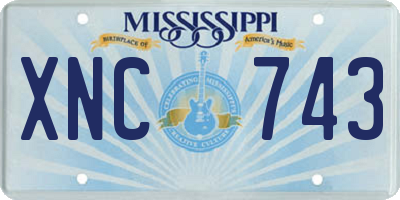 MS license plate XNC743