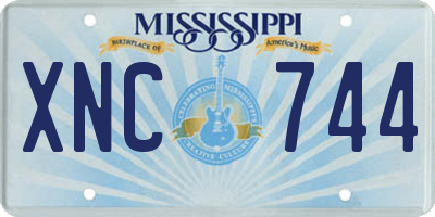 MS license plate XNC744