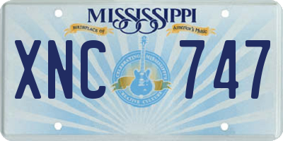MS license plate XNC747