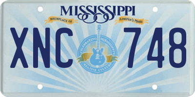 MS license plate XNC748