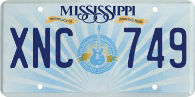 MS license plate XNC749