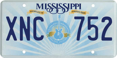 MS license plate XNC752