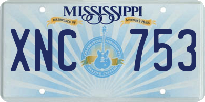 MS license plate XNC753