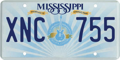 MS license plate XNC755