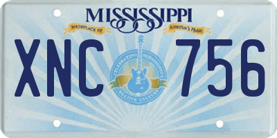 MS license plate XNC756
