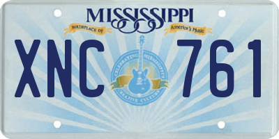 MS license plate XNC761