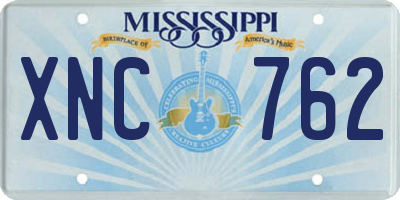 MS license plate XNC762