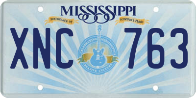 MS license plate XNC763