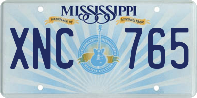 MS license plate XNC765