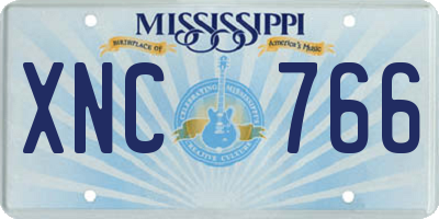 MS license plate XNC766