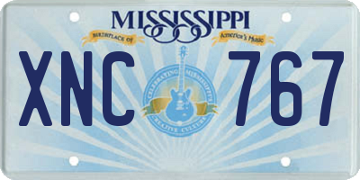 MS license plate XNC767
