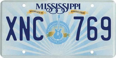 MS license plate XNC769