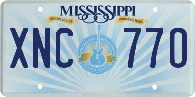 MS license plate XNC770