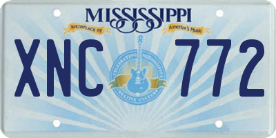 MS license plate XNC772