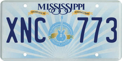 MS license plate XNC773