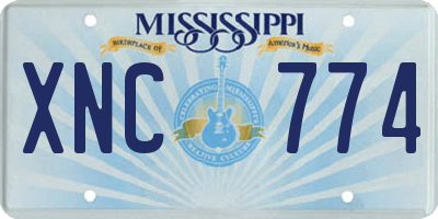 MS license plate XNC774
