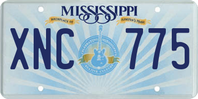 MS license plate XNC775