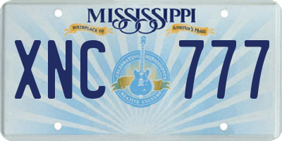 MS license plate XNC777