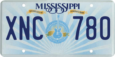 MS license plate XNC780