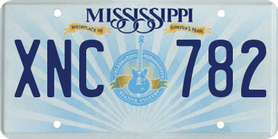 MS license plate XNC782