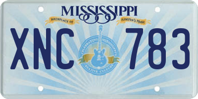 MS license plate XNC783