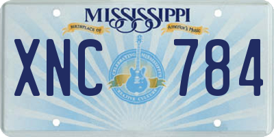 MS license plate XNC784