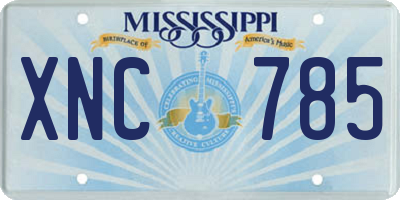 MS license plate XNC785