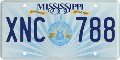MS license plate XNC788