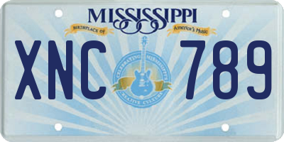 MS license plate XNC789