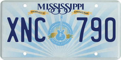 MS license plate XNC790