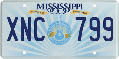 MS license plate XNC799