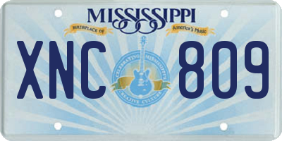 MS license plate XNC809