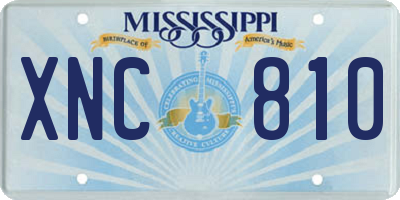 MS license plate XNC810