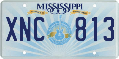 MS license plate XNC813