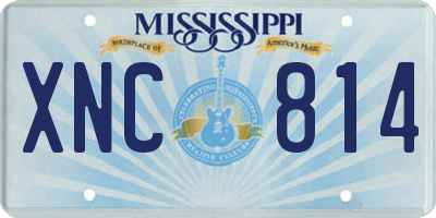MS license plate XNC814