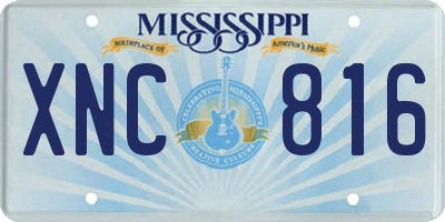 MS license plate XNC816