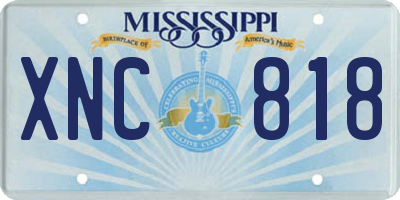 MS license plate XNC818