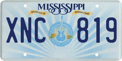 MS license plate XNC819