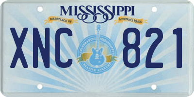MS license plate XNC821