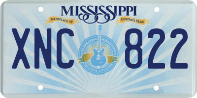 MS license plate XNC822