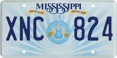 MS license plate XNC824