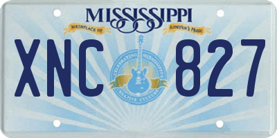 MS license plate XNC827
