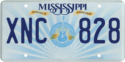 MS license plate XNC828