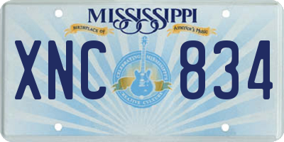 MS license plate XNC834