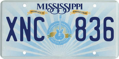 MS license plate XNC836